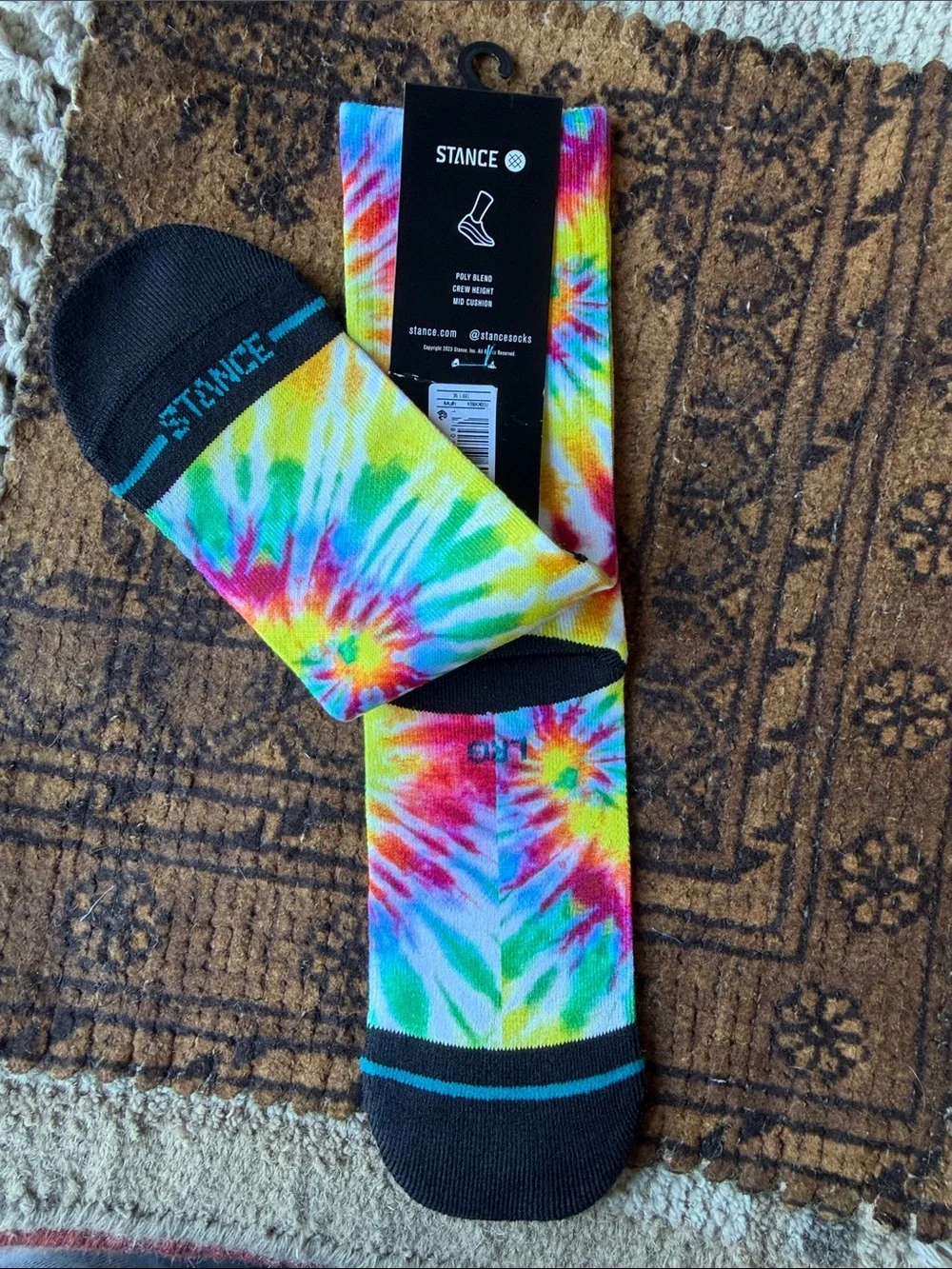 Stance Kid’s WADE COLLECTION Tie-Dye Crew Socks — Yellow, Blue, Pink, Green